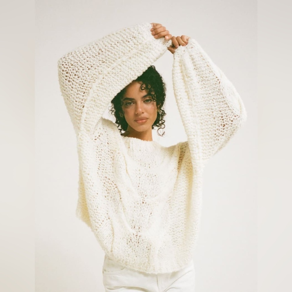 Rumored Women's Cream Knit Sweater